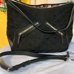 Vera Bradley microfiber large shoulder/ crossbody bag. Black.